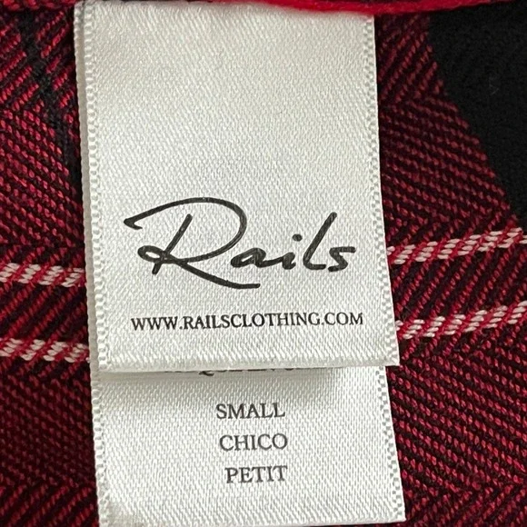 Rails Hunter‎ Plaid Shirt SM Red Black Holiday Cozy Y2K Soft Flannel Button Down - Picture 9 of 12